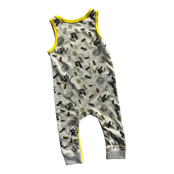 Happy Threads 6-9m "Pow Zap Ready for Action Batman Rompers (2) w/ Bat Hood - Picture 7 of 10